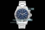Swiss Replica Breitling Avenger Blue Dial Silver Bezel  Stainless Steel Strap Watch 45mm